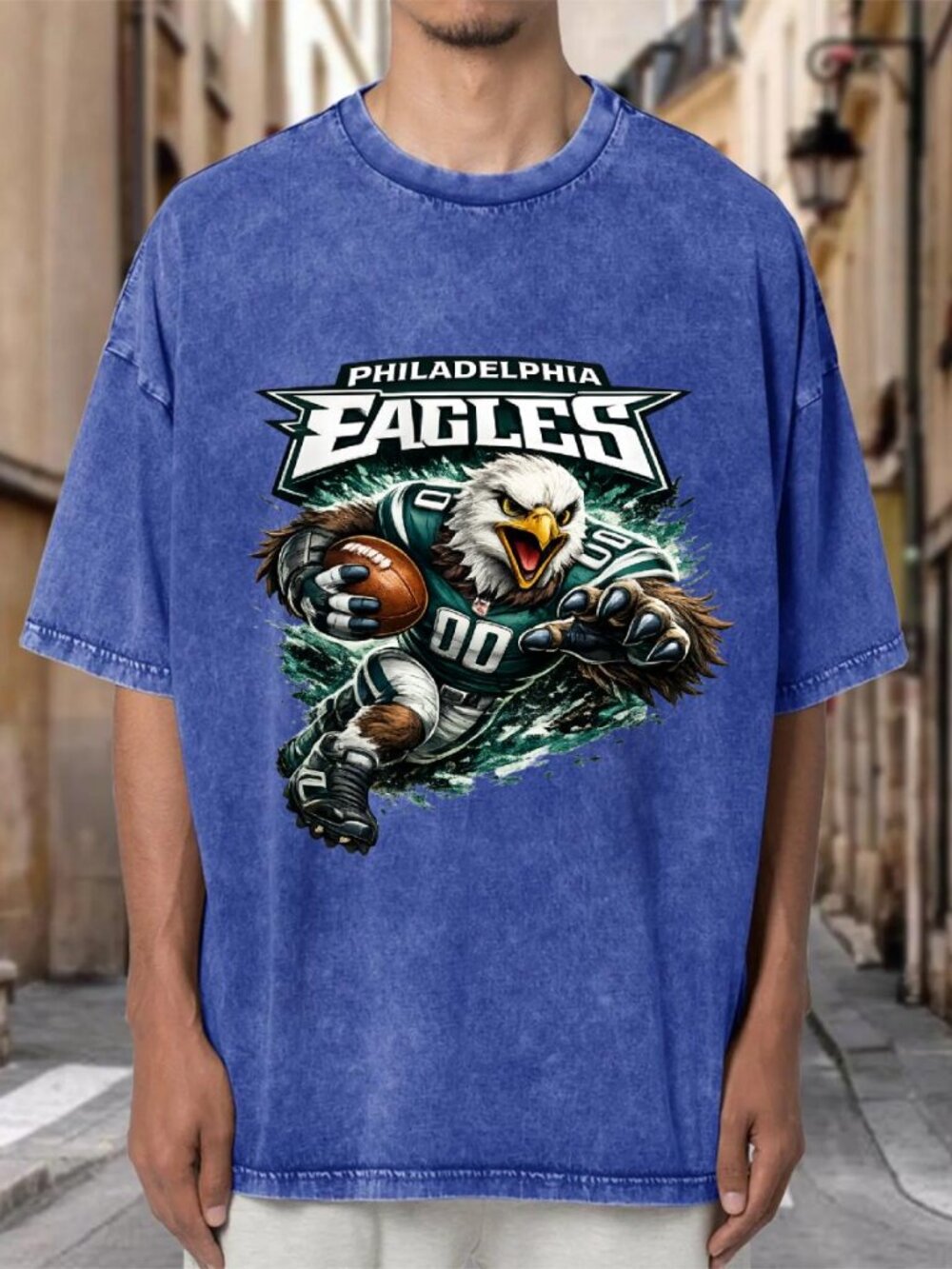 Philadelphia Eagles Mascot Vintage Wash Oversized NFL T-shirt TCRI454K5Q03